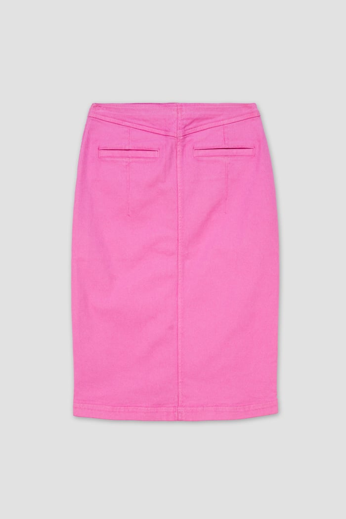 Coloured Denim Midi Skirt
