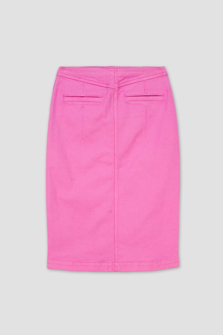 Coloured Denim Midi Skirt