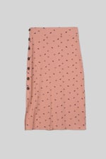 Side Button Split Ribbed Skirt