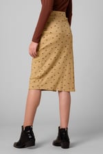Side Button Split Ribbed Skirt