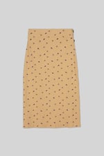 Side Button Split Ribbed Skirt