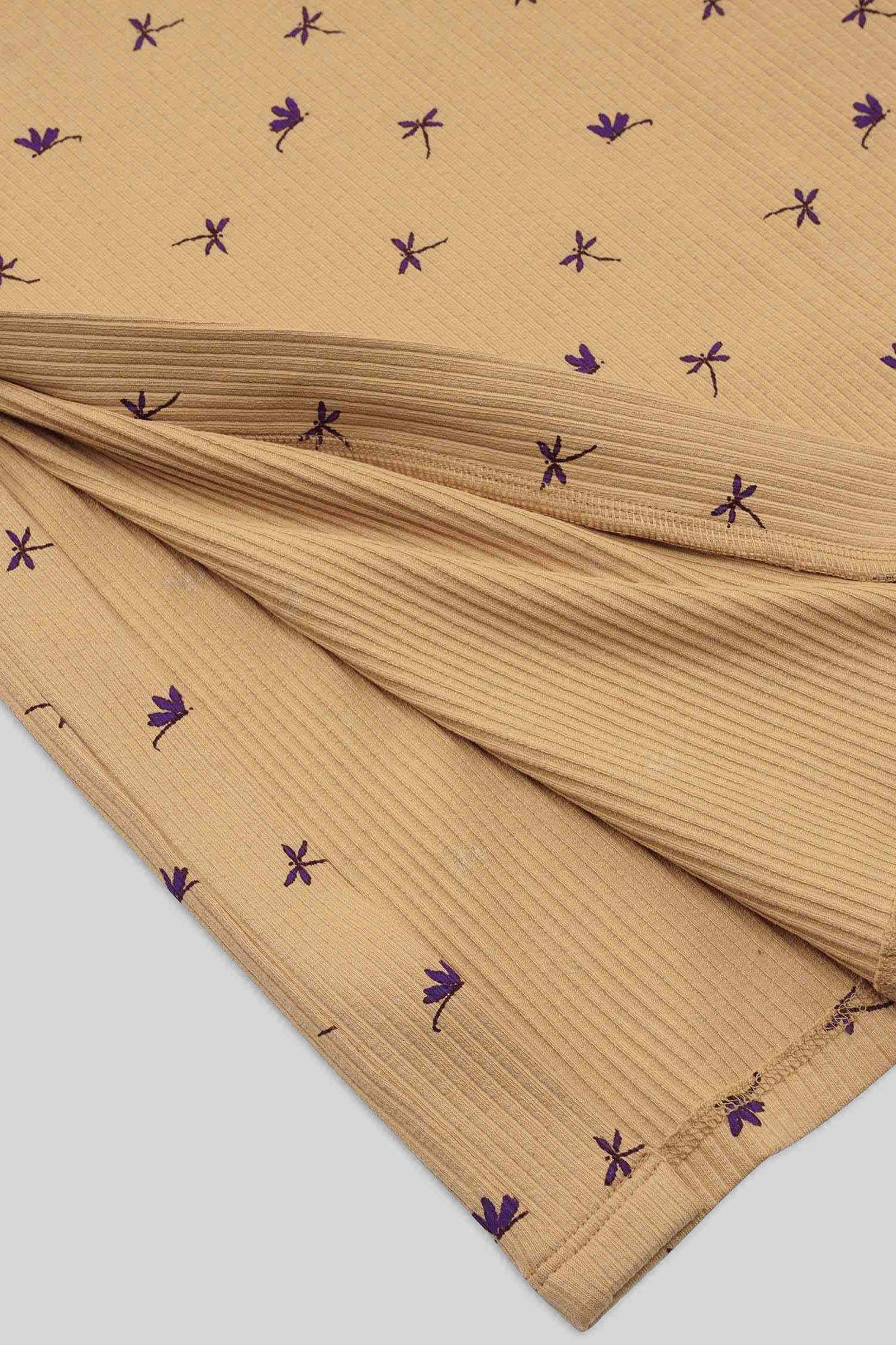 Side Button Split Ribbed Skirt