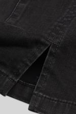 Belted Denim With Front Slit Mini Skirt