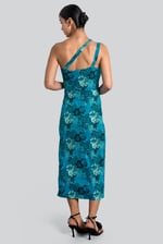 One Shoulder Floral Printed Maxi Dress