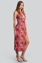 One Shoulder Floral Printed Maxi Dress