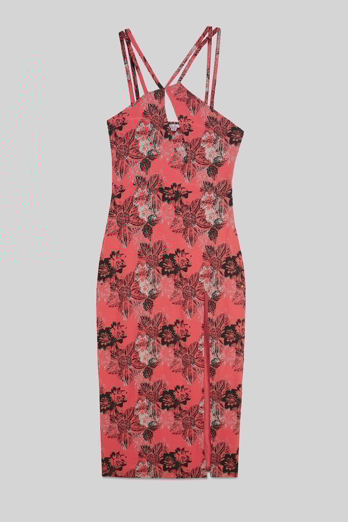 One Shoulder Floral Printed Maxi Dress