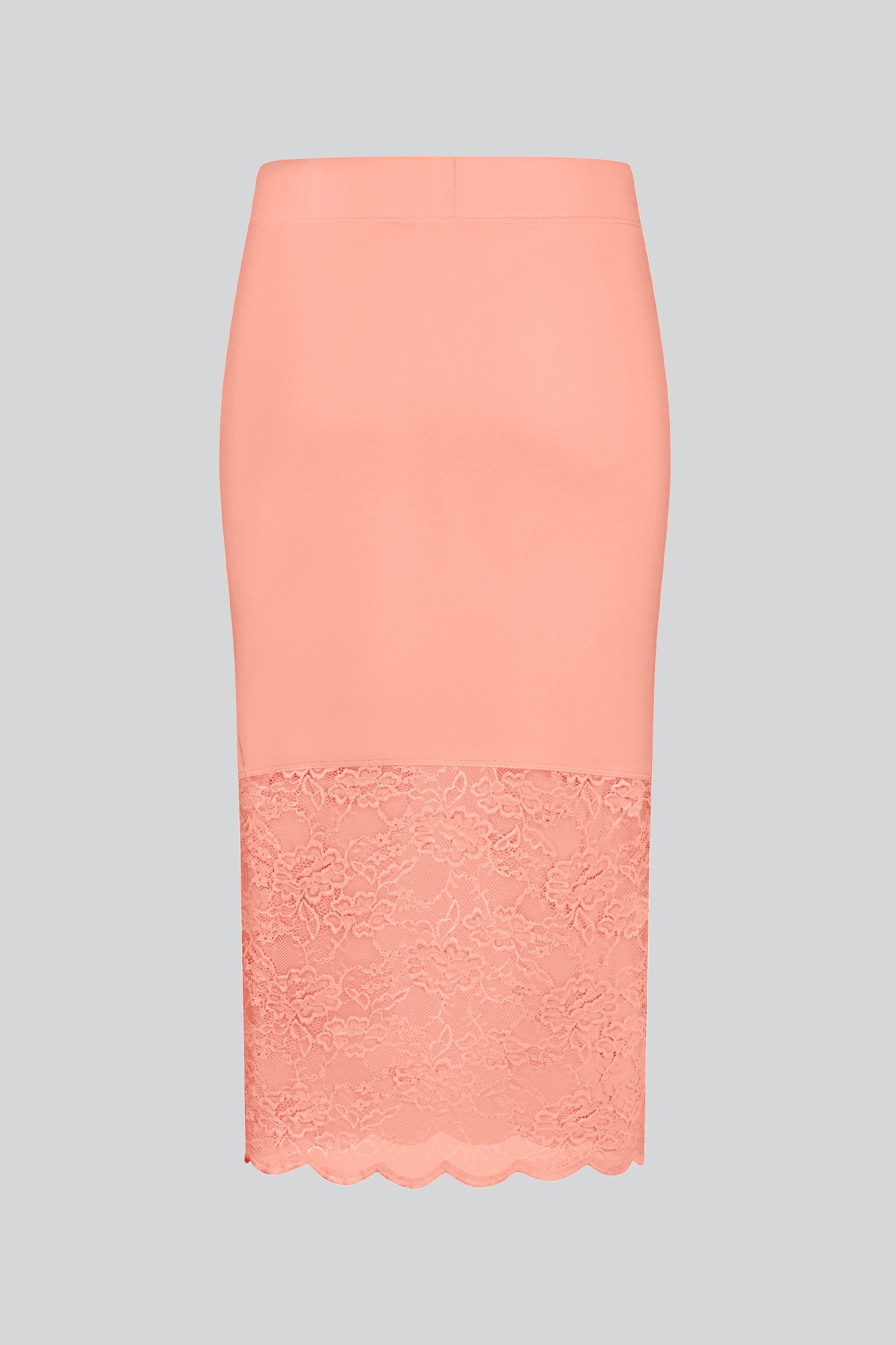 Lace Tiered Button Detail Midi Skirt