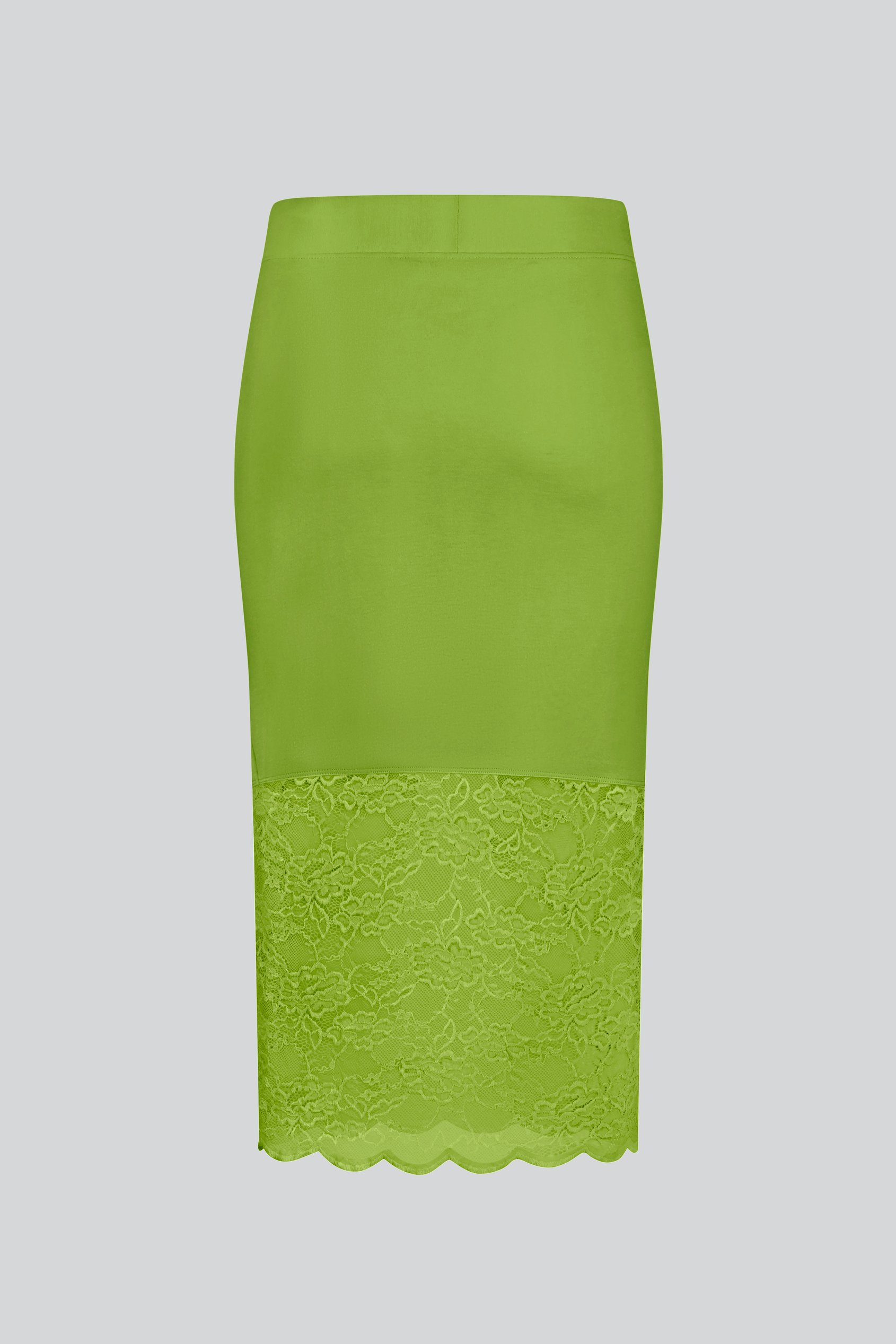 Lace Tiered Button Detail Midi Skirt