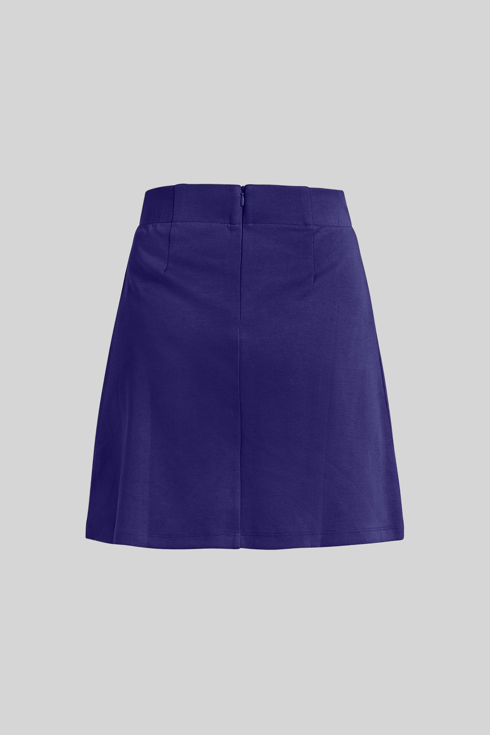 Button-Trimmed Pleated Mini Skirt