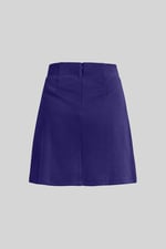 Button-Trimmed Pleated Mini Skirt