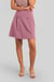 Button-Trimmed Pleated Mini Skirt