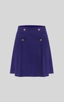 Button-Trimmed Pleated Mini Skirt