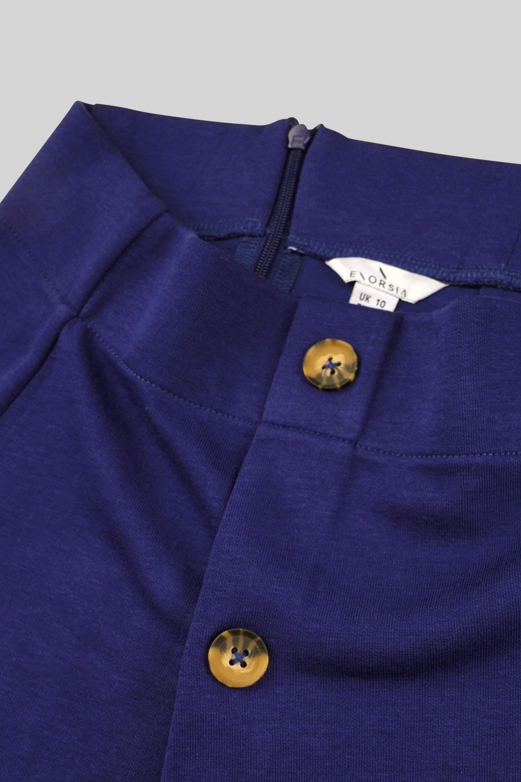 Button-Trimmed Pleated Mini Skirt