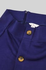 Button-Trimmed Pleated Mini Skirt