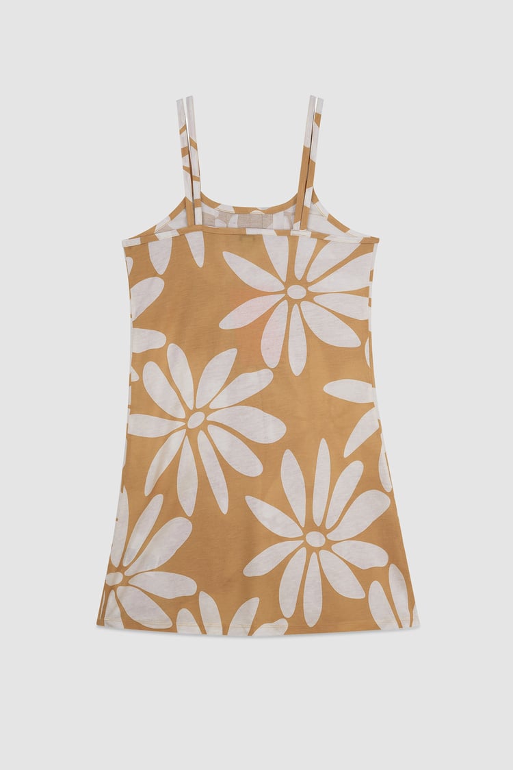 Pleated Details Double Strap Cami Dress