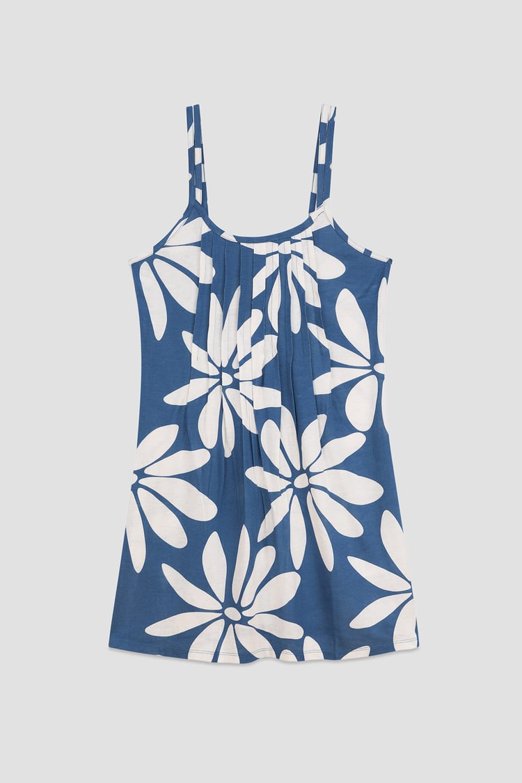 Pleated Details Double Strap Cami Dress