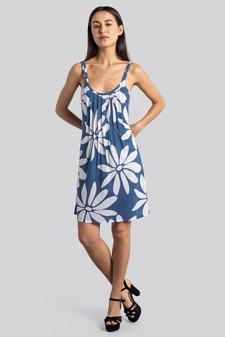 Pleated Details Double Strap Cami Dress