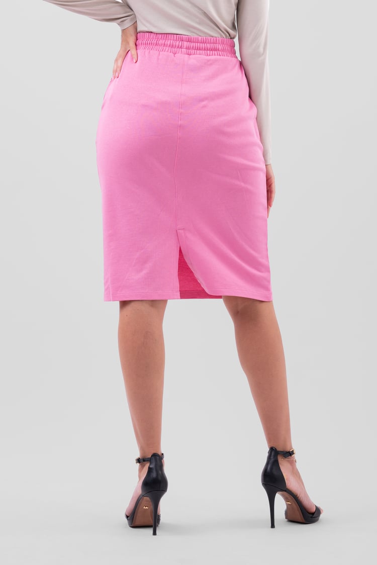 Split Back Terry Midi Skirt