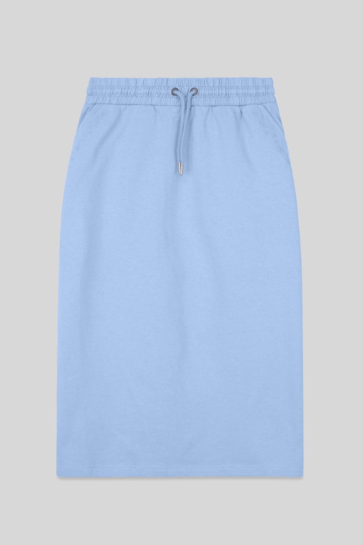 Split Back Terry Midi Skirt