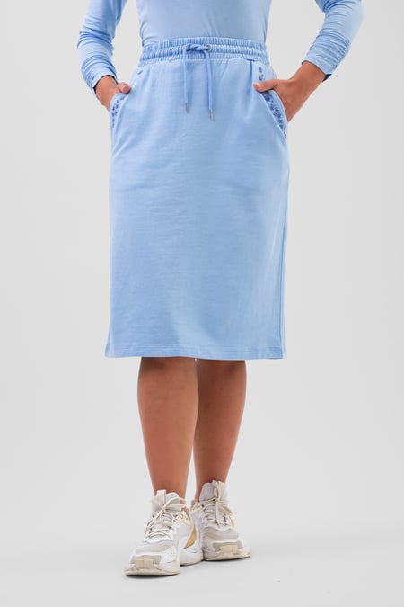 Split Back Terry Midi Skirt