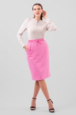 Split Back Terry Midi Skirt
