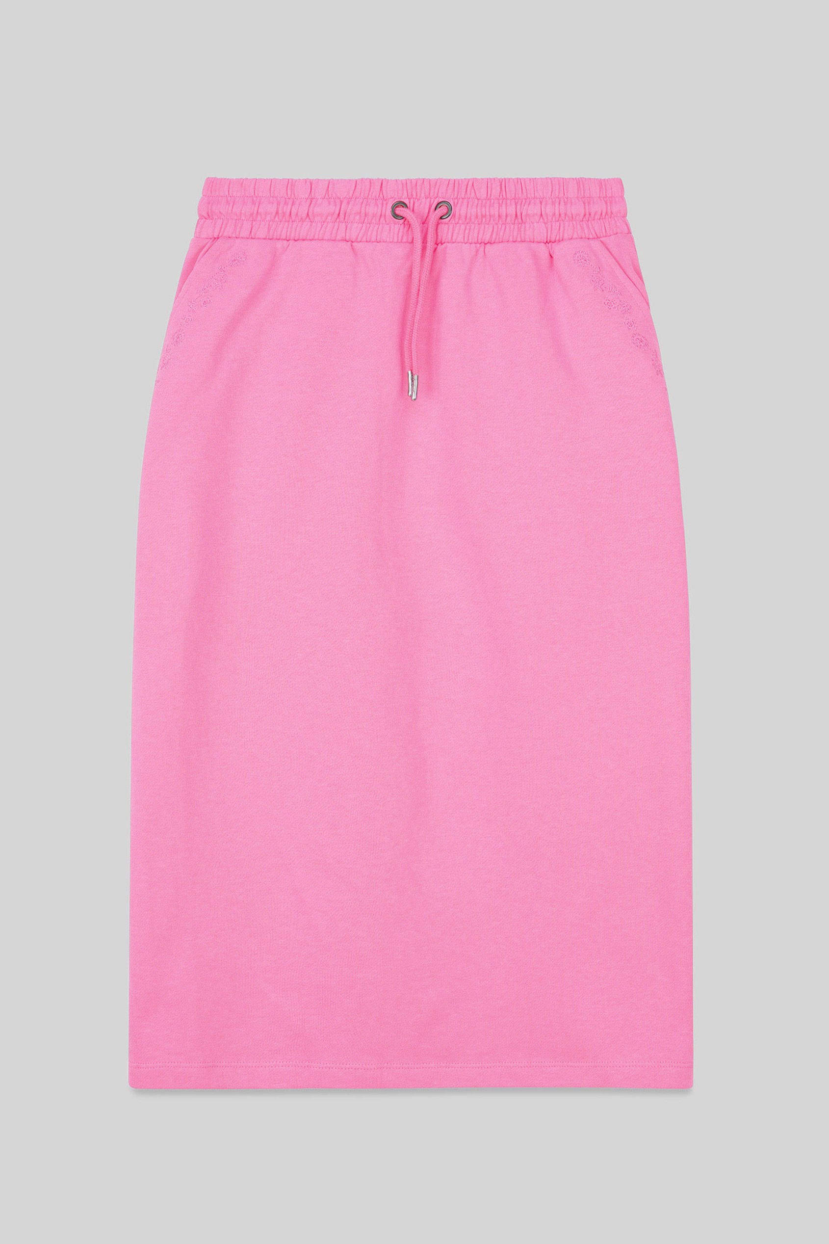 Split Back Terry Midi Skirt