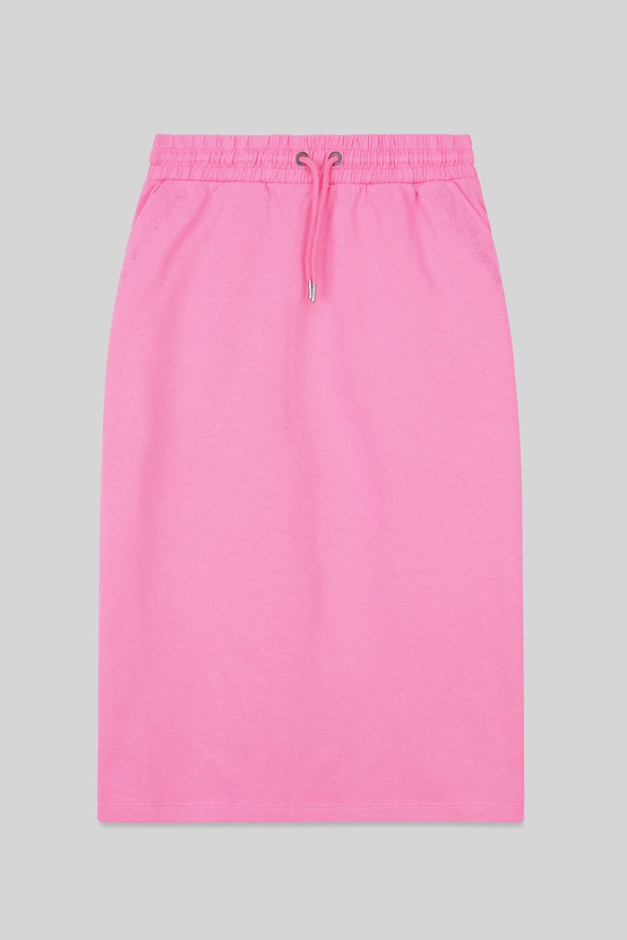 Split Back Terry Midi Skirt