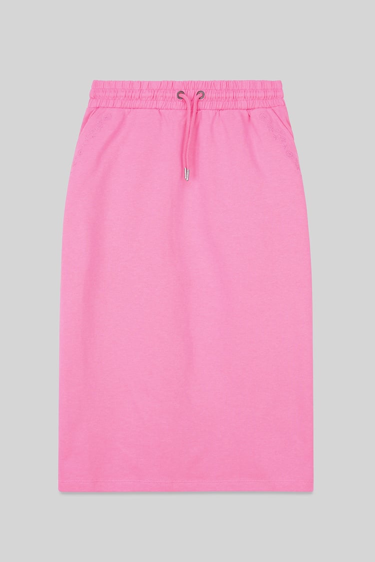 Split Back Terry Midi Skirt