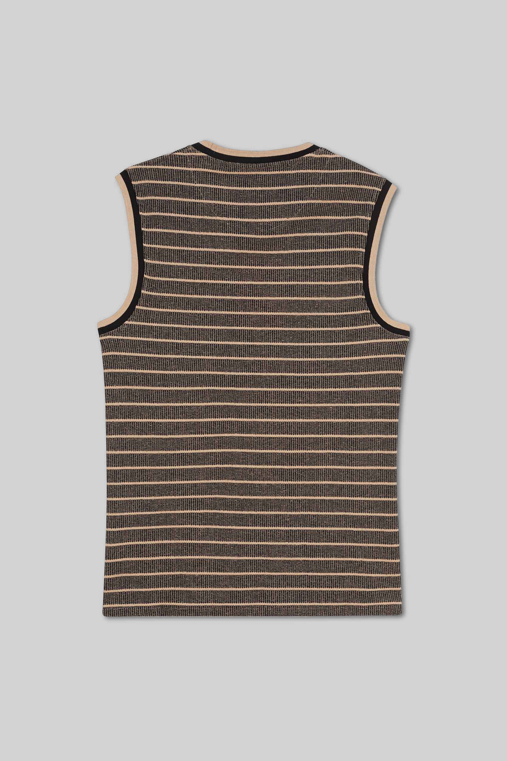 Stripe Design Rib Tank Top