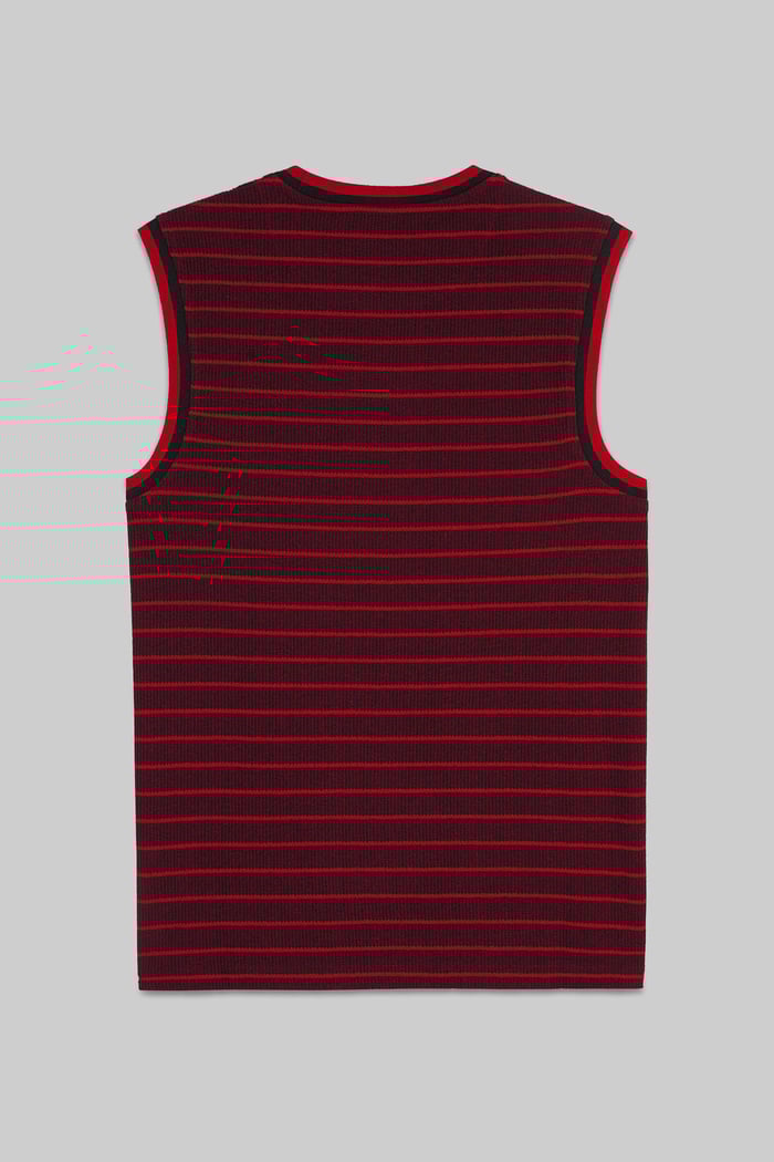 Stripe Design Rib Tank Top