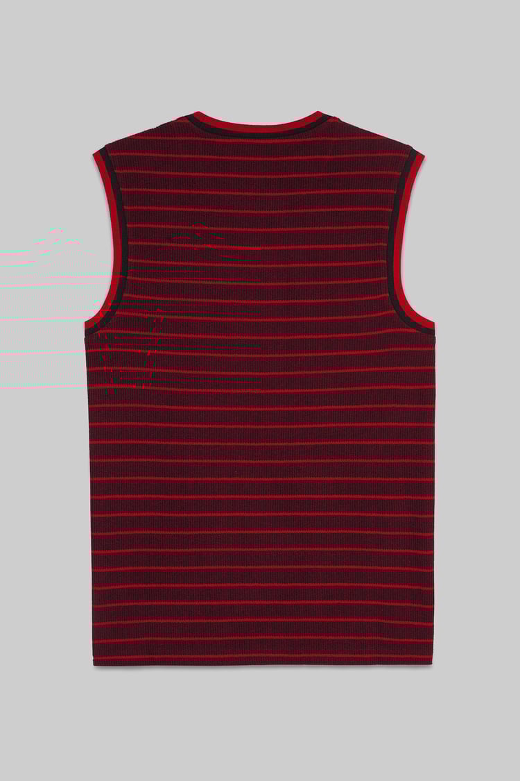 Stripe Design Rib Tank Top