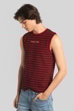 Stripe Design Rib Tank Top