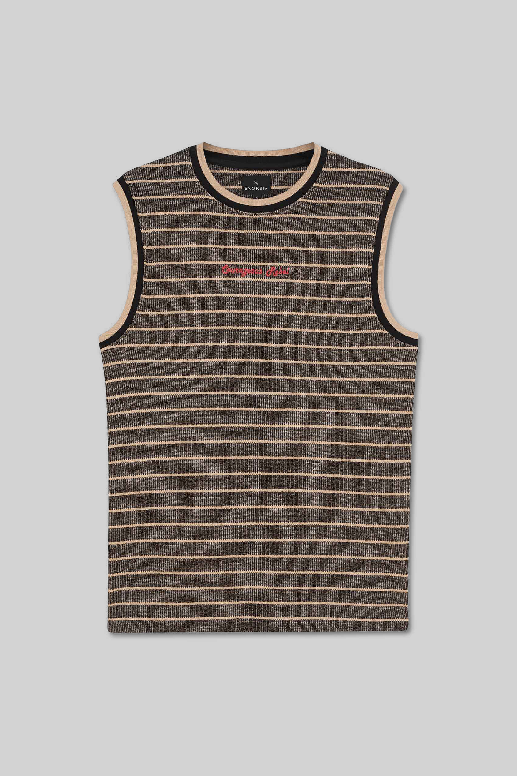 Stripe Design Rib Tank Top