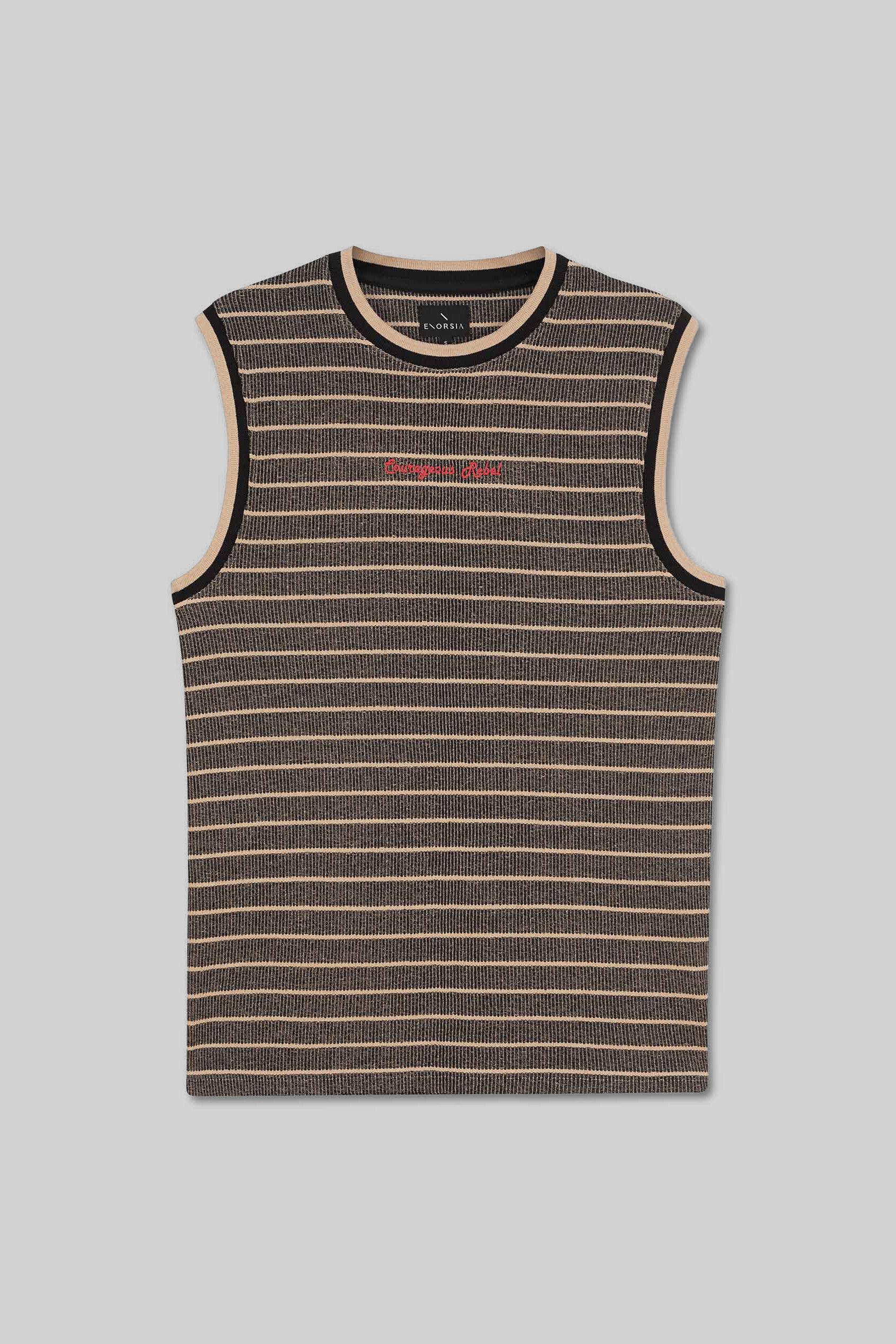 Stripe Design Rib Tank Top
