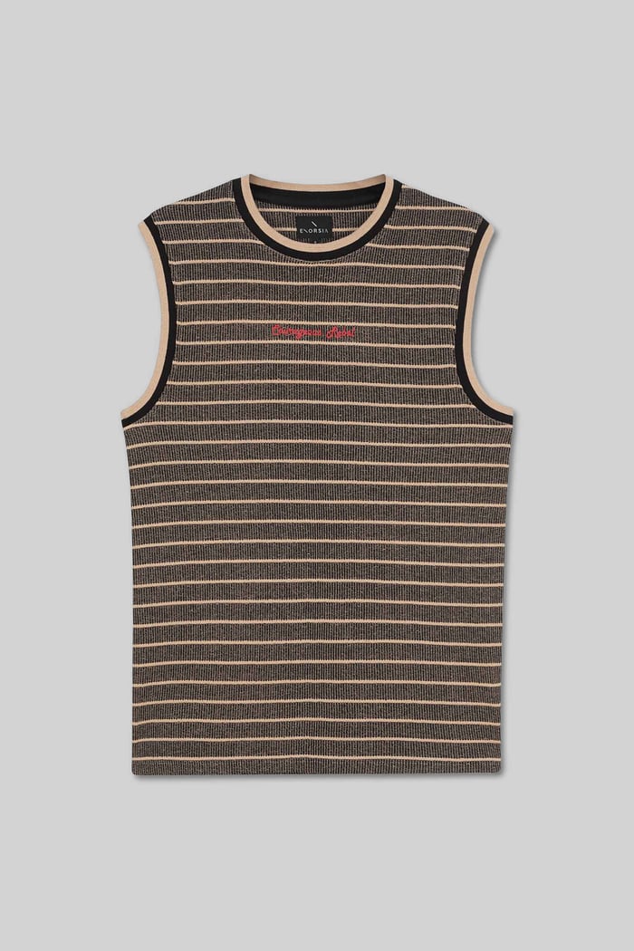 Stripe Design Rib Tank Top