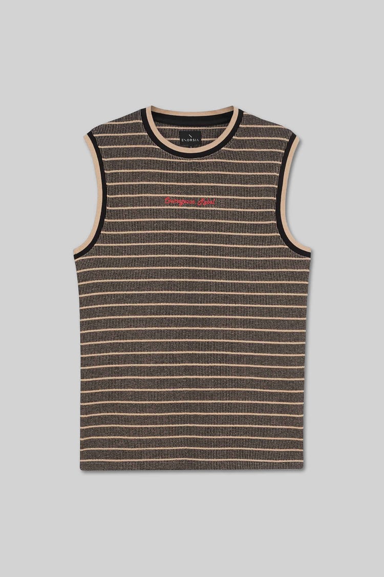 Stripe Design Rib Tank Top