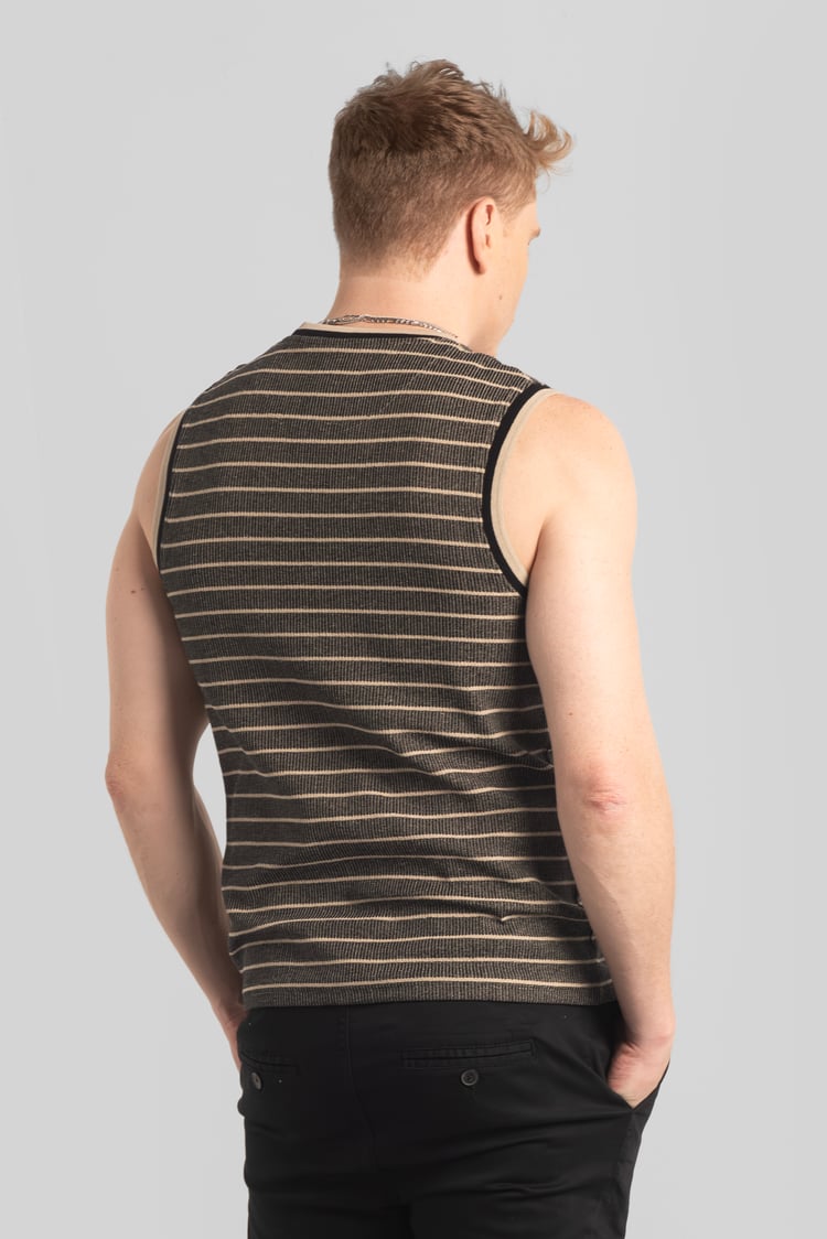 Stripe Design Rib Tank Top