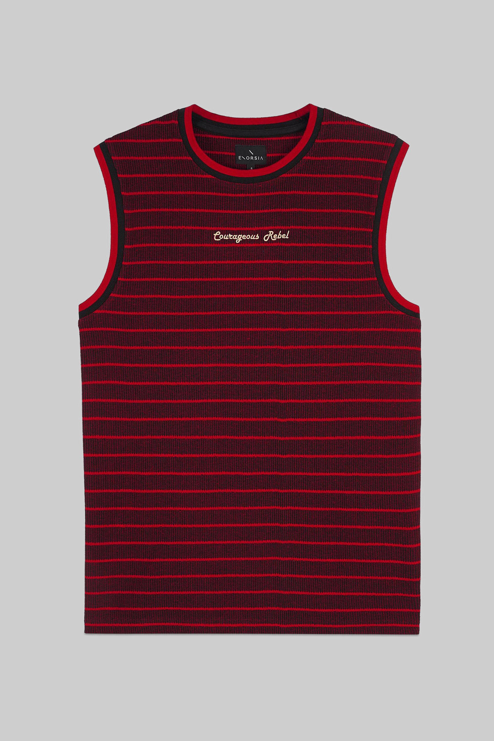 Stripe Design Rib Tank Top