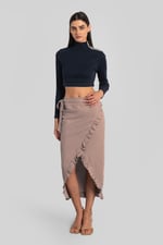 Tie Waist Wrap Maxi Skirt