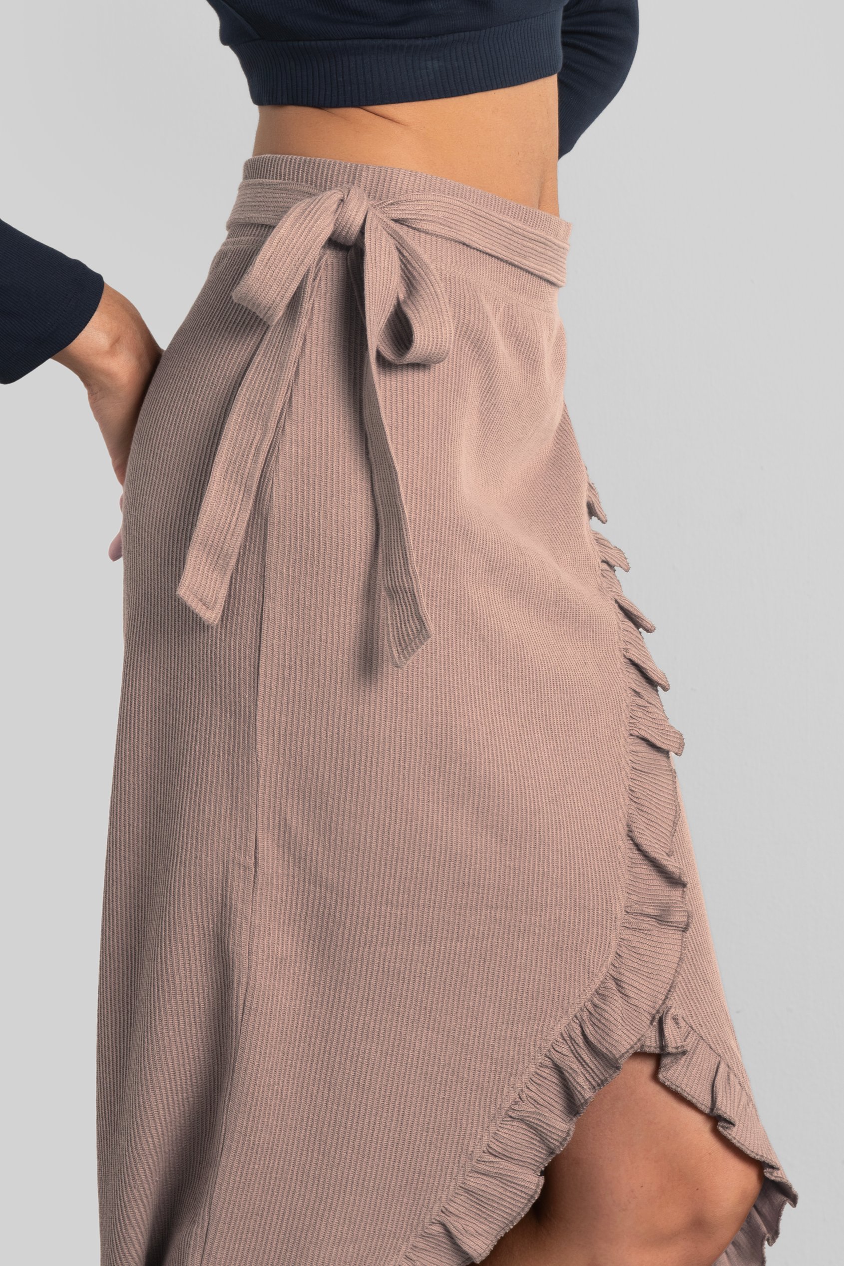 Tie Waist Wrap Maxi Skirt