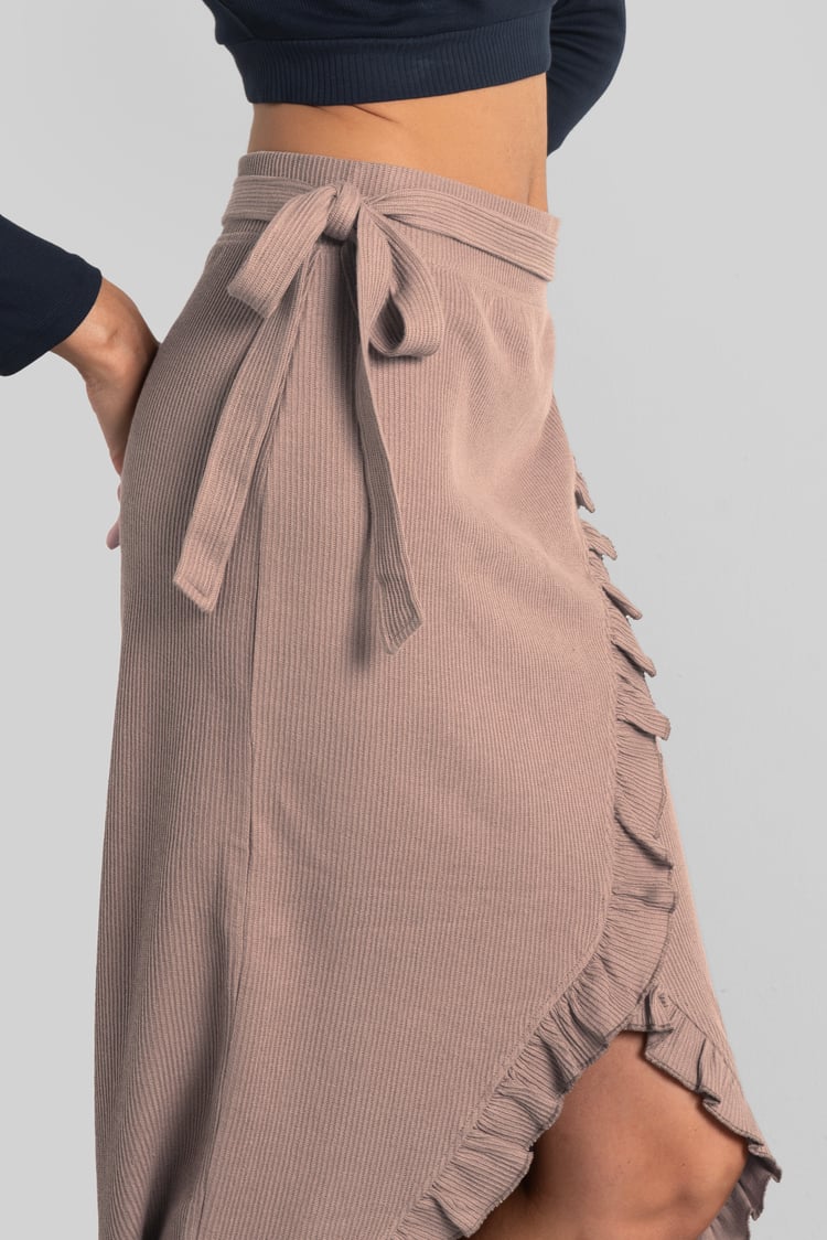 Tie Waist Wrap Maxi Skirt