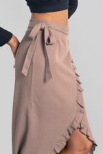 Tie Waist Wrap Maxi Skirt