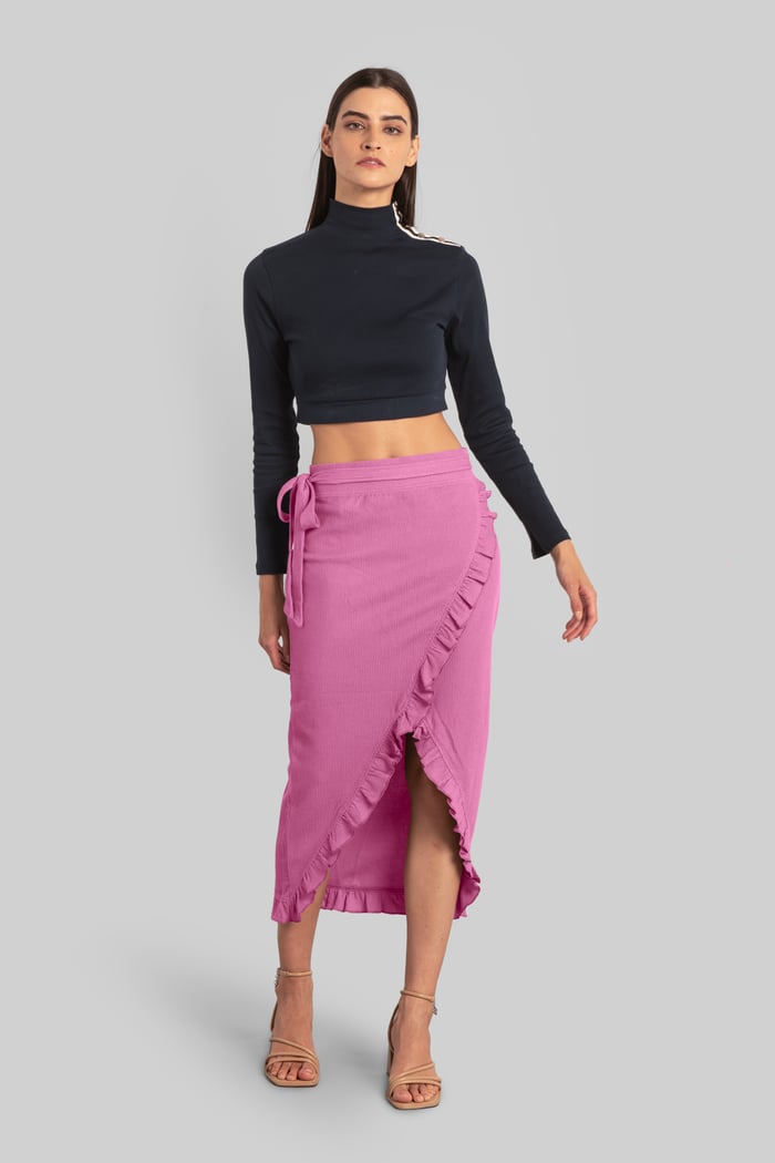 Tie Waist Wrap Maxi Skirt