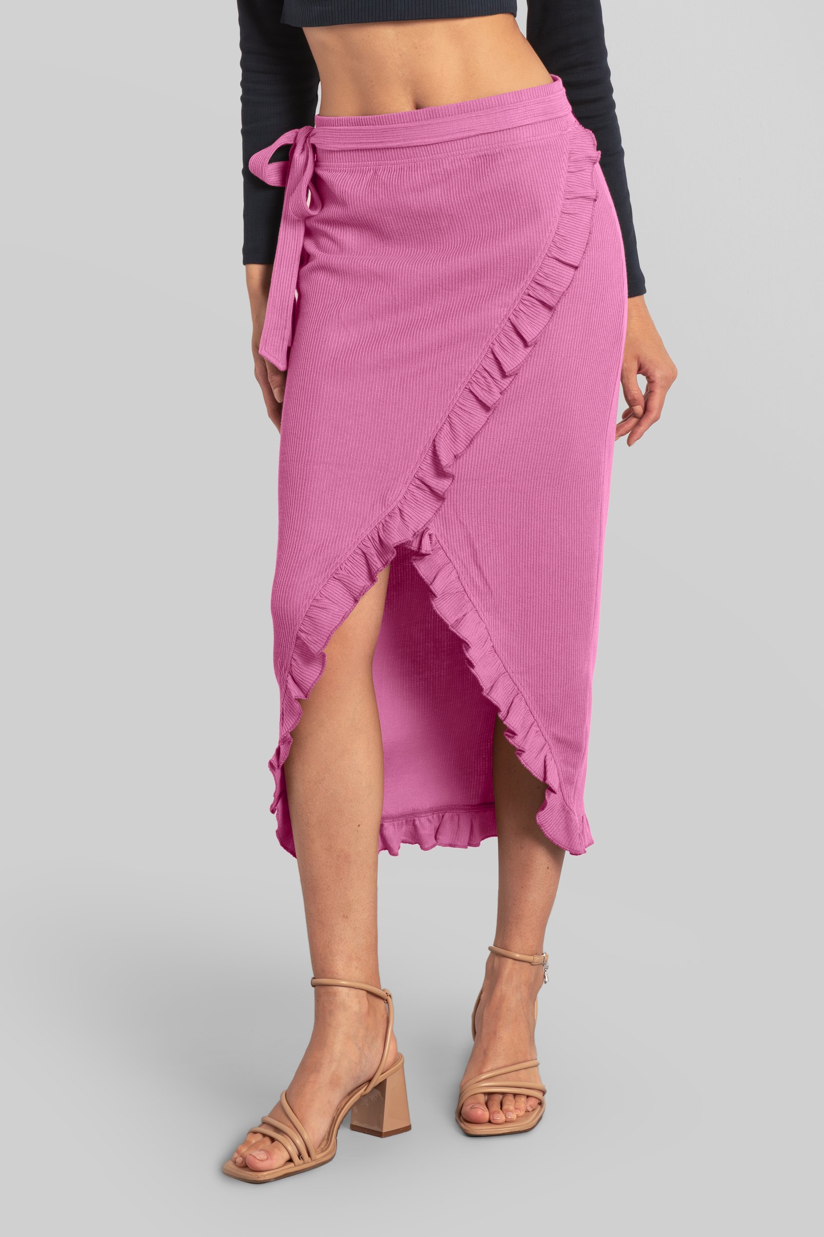 Tie Waist Wrap Maxi Skirt