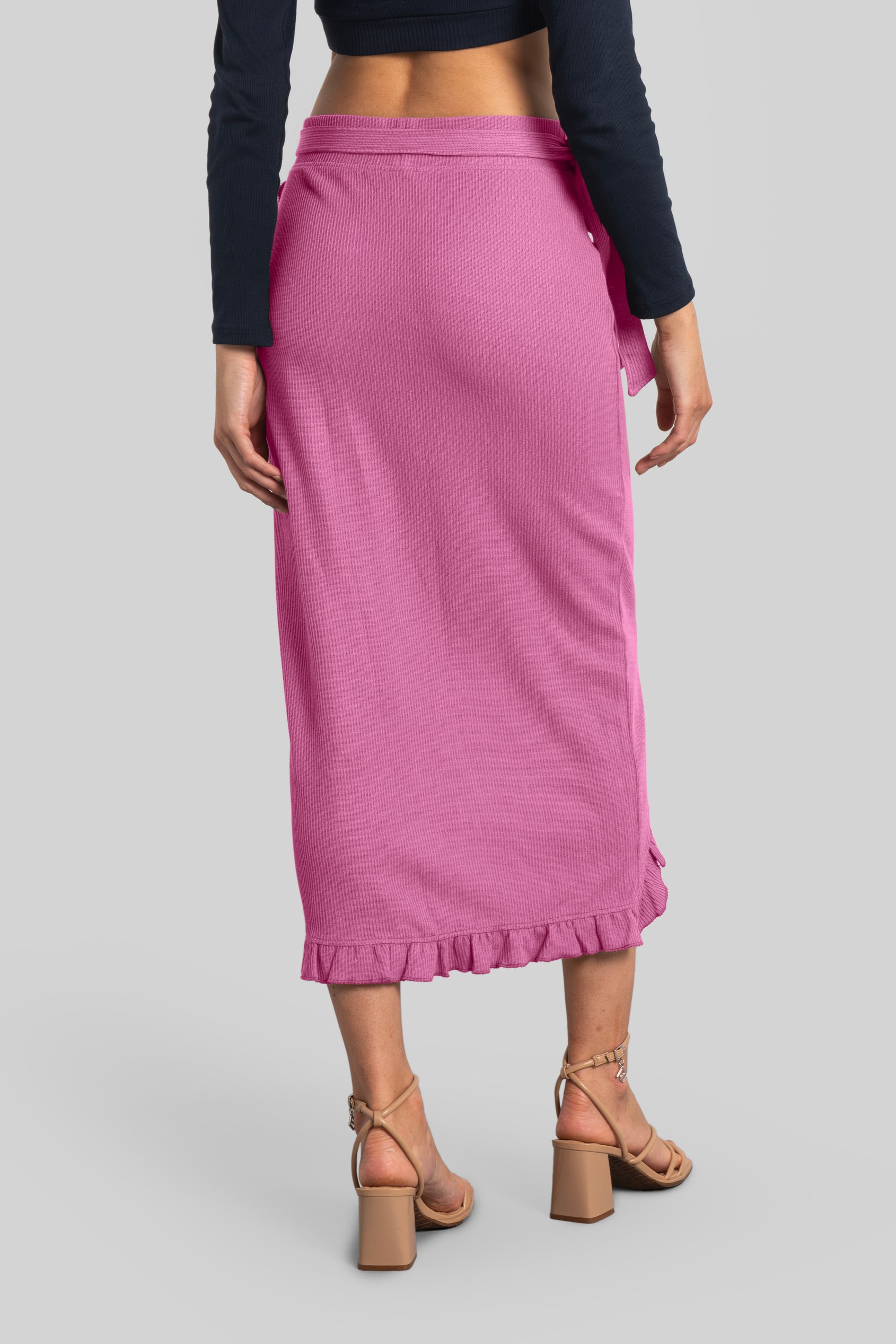 Tie Waist Wrap Maxi Skirt