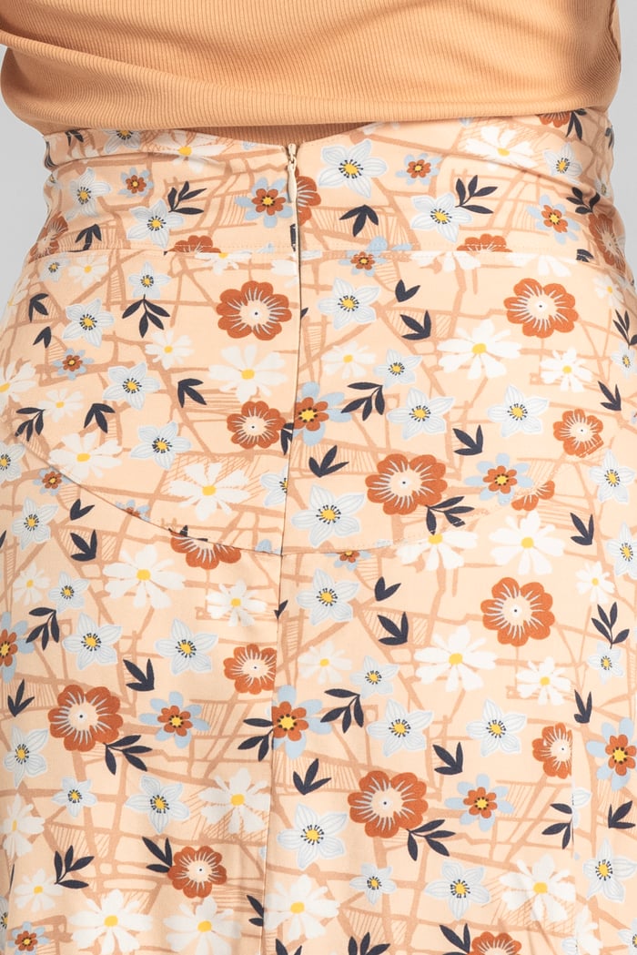 High Waist Viscose Midi Skirt