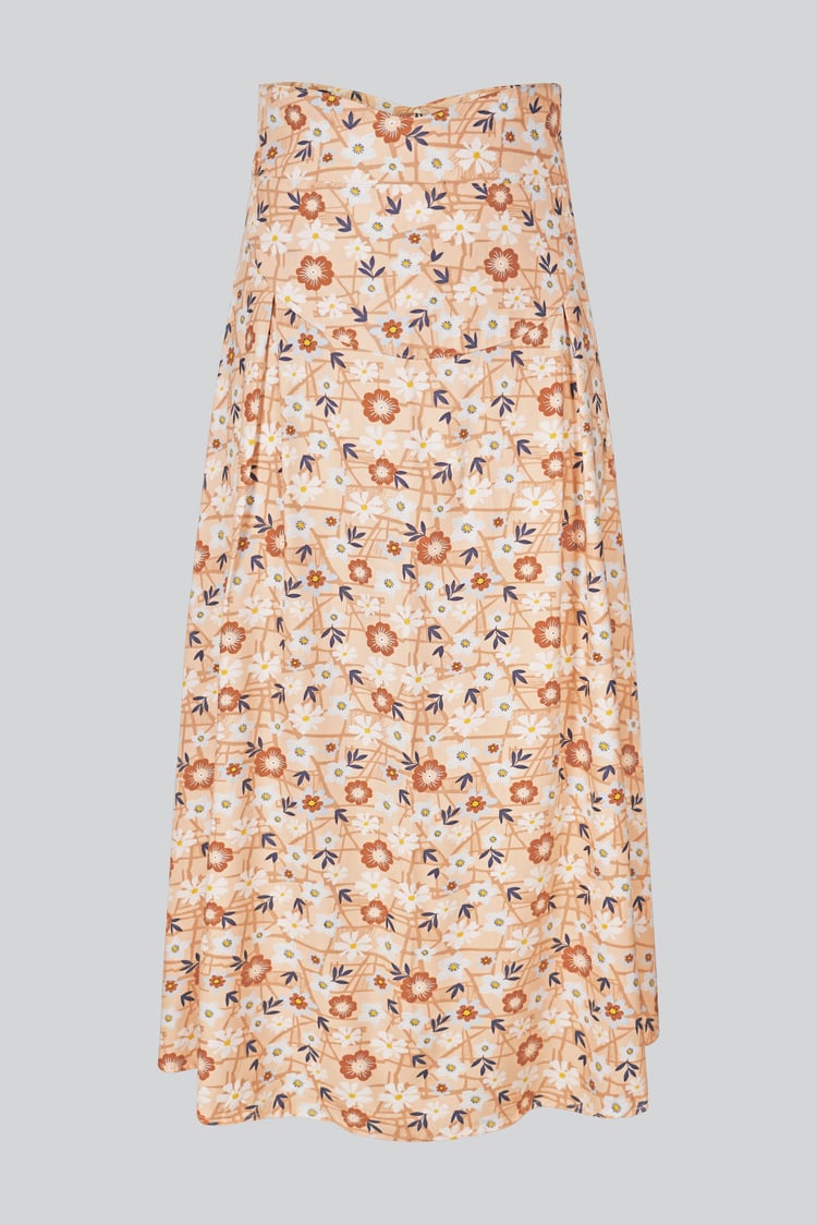 High Waist Viscose Midi Skirt