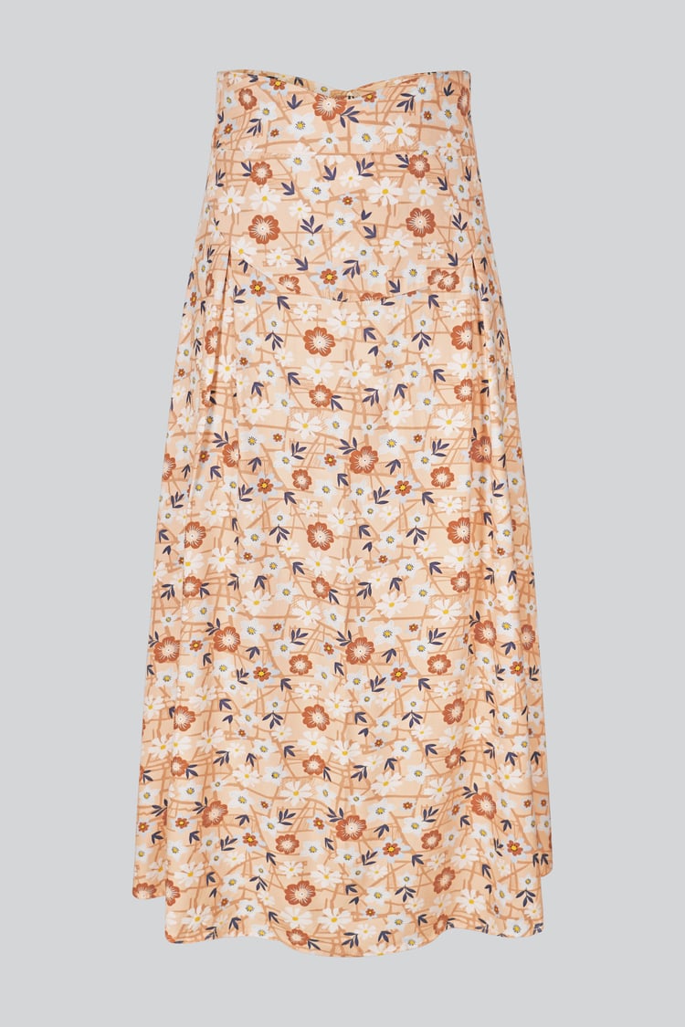 High Waist Viscose Midi Skirt