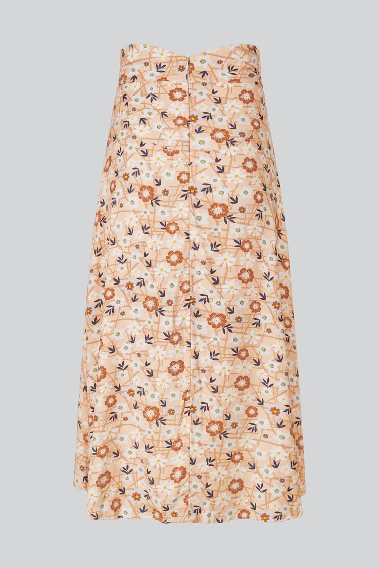 High Waist Viscose Midi Skirt