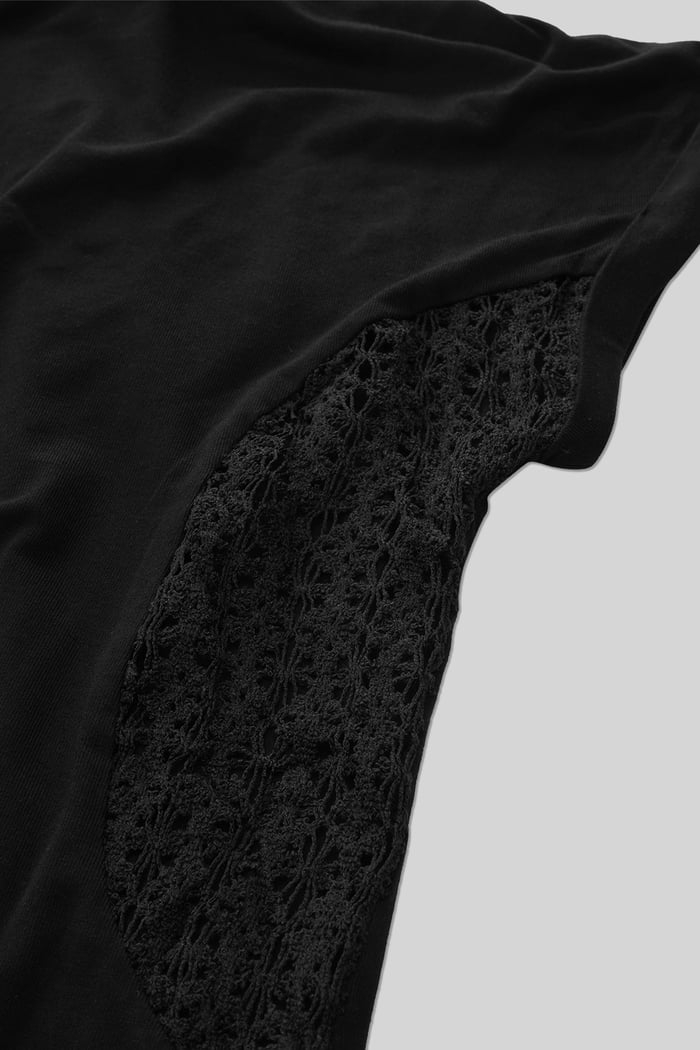 Patch Cut Lace Jersey Dress